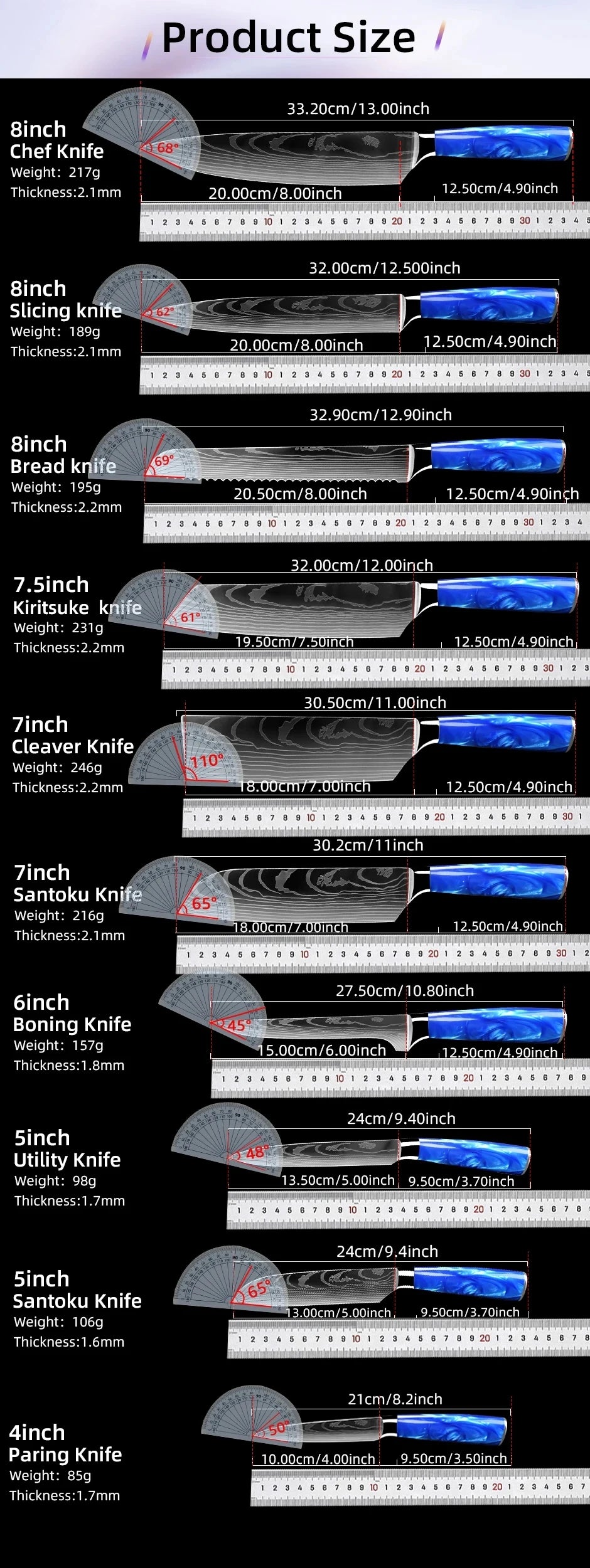 Japanisches Premium Messer 6er-Set