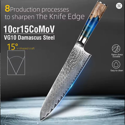 Japanisches 6er-Premium Damast Messer-Set