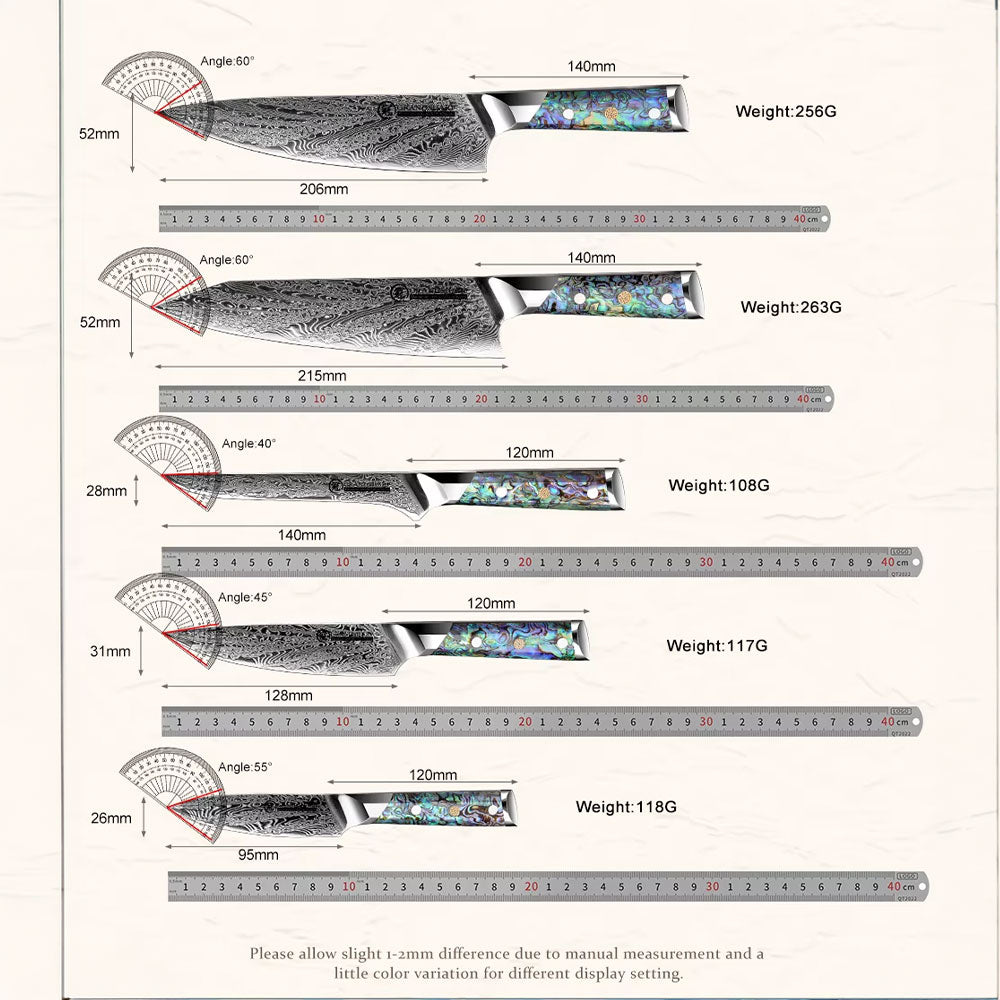 Genso 5er-Premium Damast Messer-Set