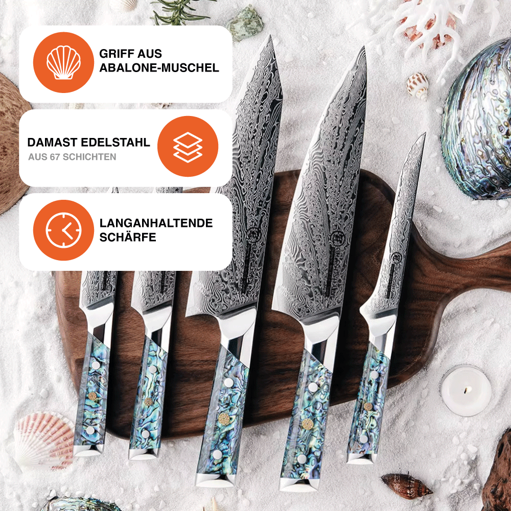 Genso 5er-Premium Damast Messer-Set
