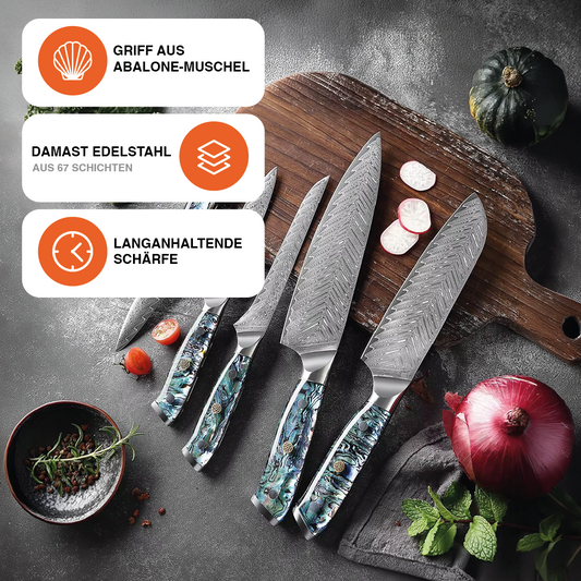 Genso 7er-Premium Damast Messer-Set