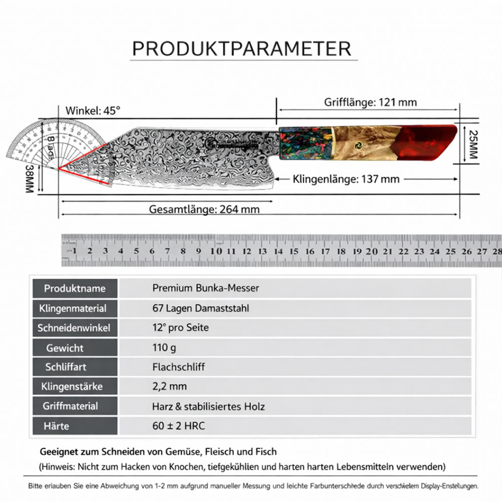 Premium Kiritsuke Damascus klein