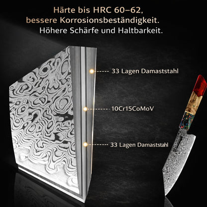 Premium Kiritsuke Damascus klein